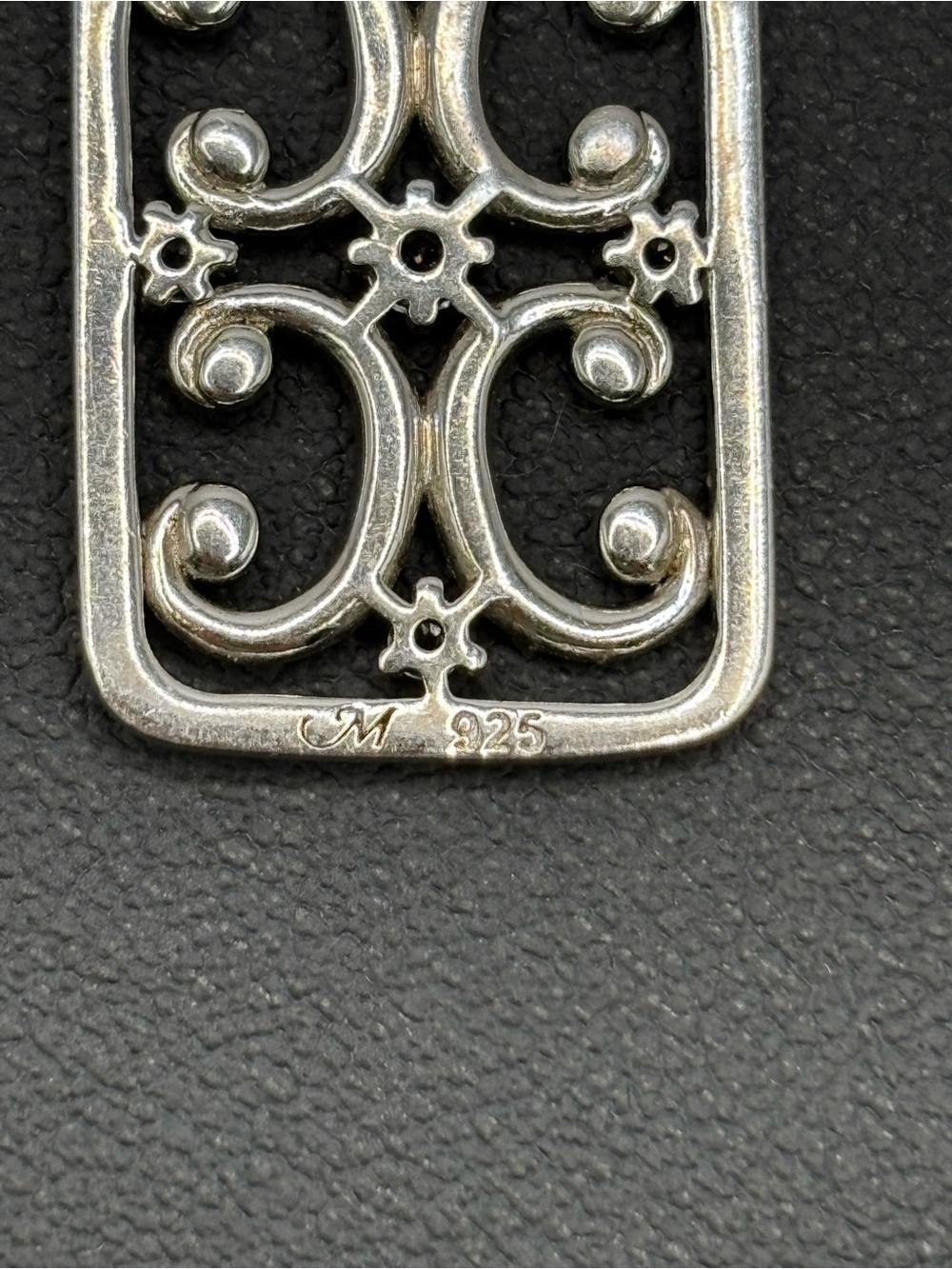 MONICA RICH KOSANN STERLING SILVER GATE LOCKET W/ SAPPHIRE- PENDANT ONLY - Picture 5 of 10